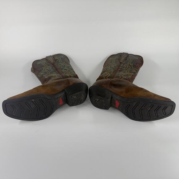 Justin Womens Cowboy Western Boots Brown Leather Sz 7.5B Style L2552 Embroidered - Picture 6 of 8